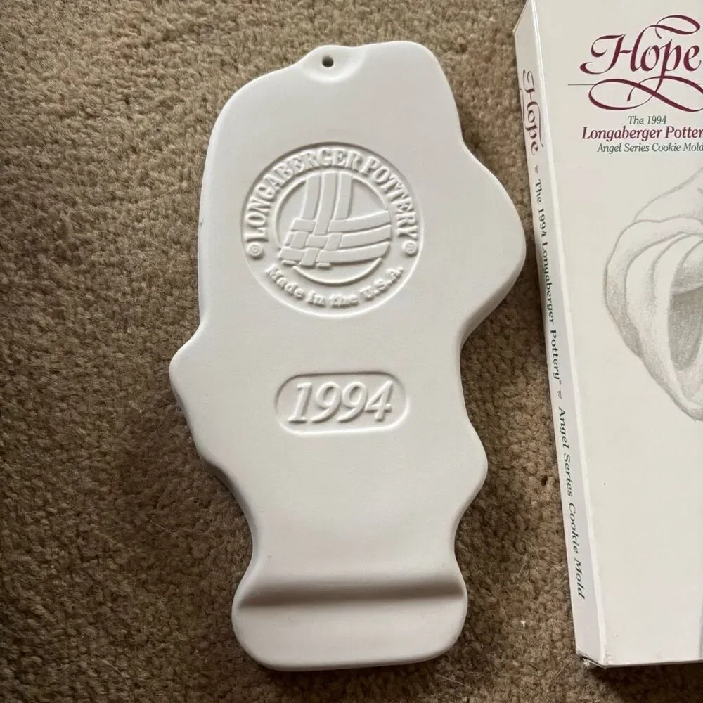 Longaberger Pottery 1994 Angel Series Cookie Mold Hope *New*